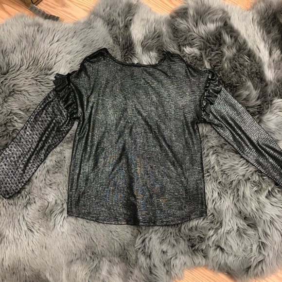 Design Lab Lord & Taylor | Girls Long Sleeve Shirt | Silver | XLarge - Picture 2 of 4